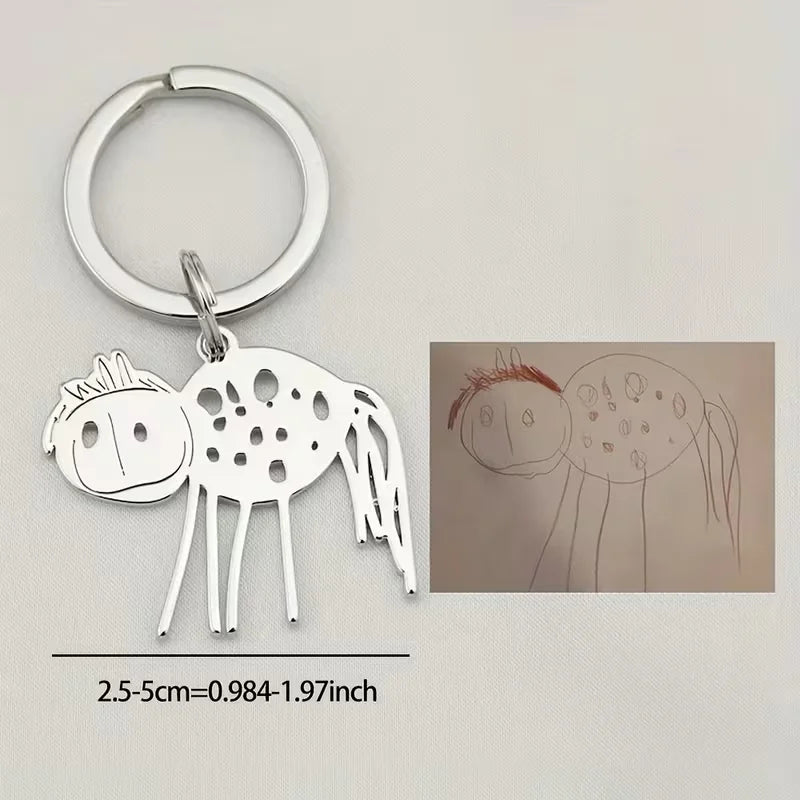 Custom Logo Keychain Stainless Steel Personalized Emblem Pendant Keychains House & Friendship & Pet Decorative Key Jewelry Gifts