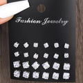 36 Paar Einfache Glänzende Strass Ohrstecker Set für Damen Mode Kristall Zirkon Perlen Ohrringe Neue Schmuck Accessoires Geschenke