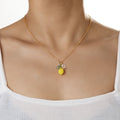 1 exquisite and cute resin lemon flower pendant necklace, simple and versatile, fruit collarbone chain, neck chain