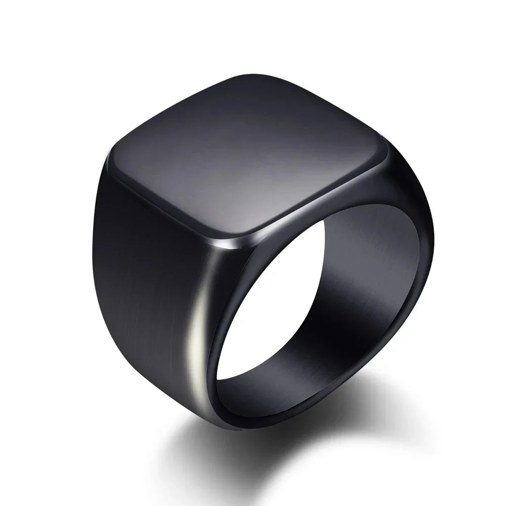 Customized Women Signet Ring Name Letter Pattern Logo Stainless Steel Rings Punk Candid Fashion Jewelry Male Wedding Accessories