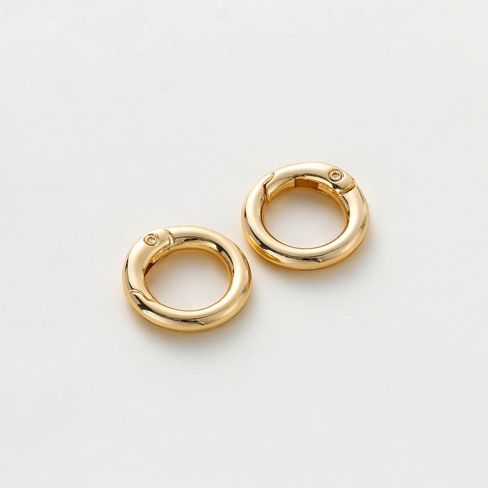 5 unidades de 20 mm 14K 18K Oro chapado O Anillo Mosquetones Redondos Abribles Gancho Llavero Dijes Colgantes Conector para Fabricación de Joyas DIY