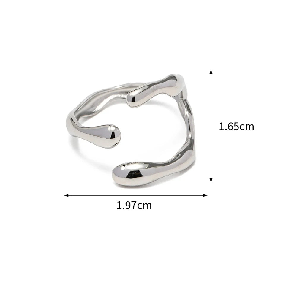 Einfacher Edelstahl Verstellbarer Damenring Statement-Schmuck für Frauen Designer Öffnungsfingerring Großhandel Dropshipping