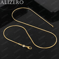 ALIZERO Collares de Cadena de Serpiente de Oro de 18K y 2mm 16/18/20/22/24/26/28/30 Pulgadas Joyería Fina de Moda para Mujer y Hombre Regalos