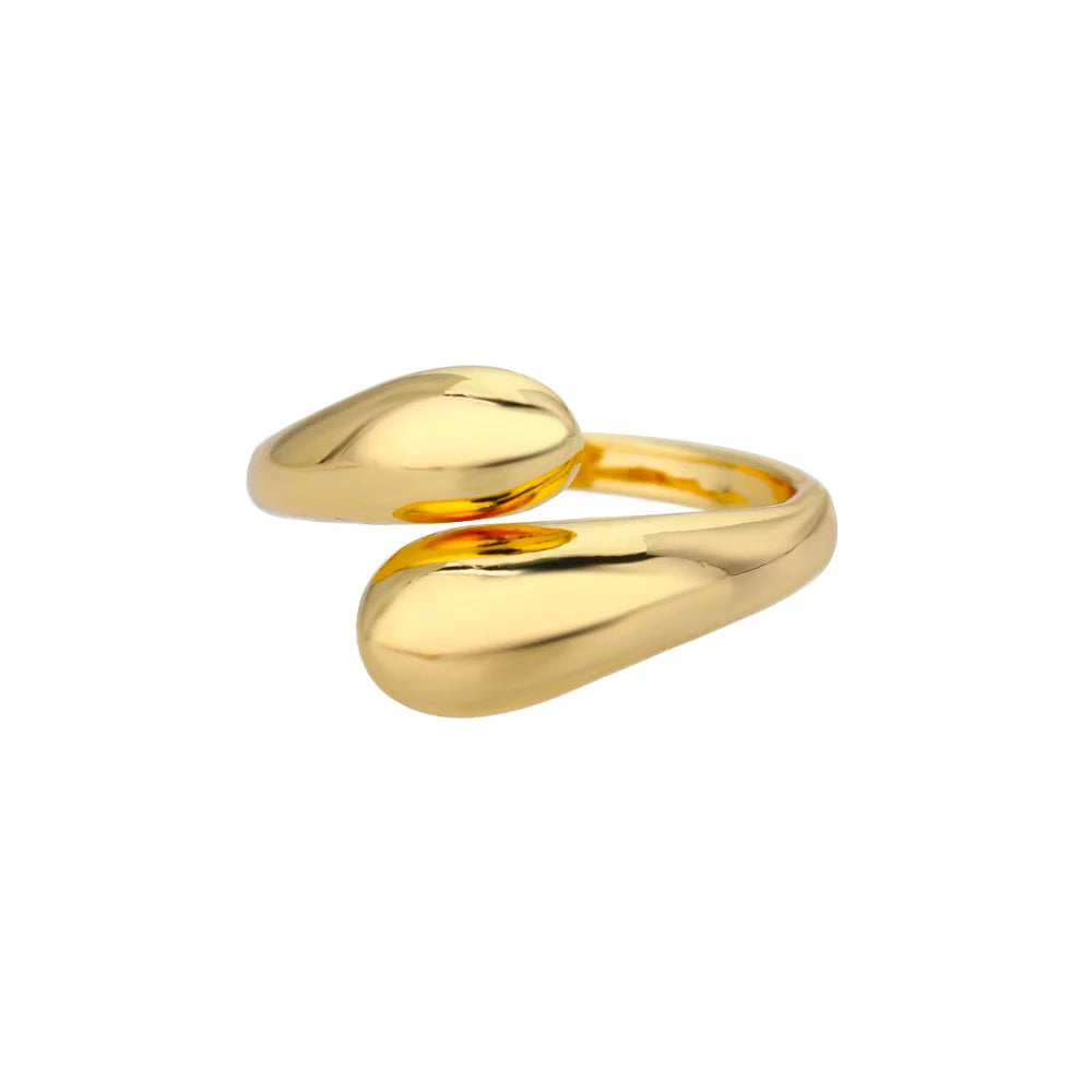 Zirkon-Doppelkreuzringe für Damen, Edelstahl, goldfarben, glänzender Öffnungsring, neues luxuriöses Mode-Hochzeits-Schmuckgeschenk, Bague