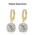 Pendientes colgantes de moissanita de 1 quilate NeeTim de plata de ley S925 chapados en oro, joyería de boda con certificado, pendientes de aro colgantes