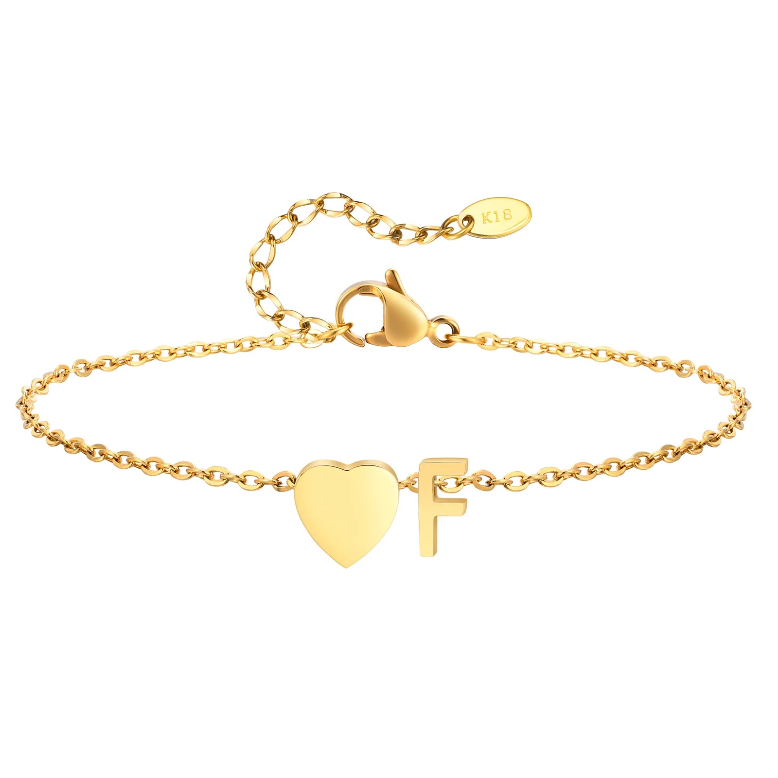 Damen Herz Anfangs-Fußkettchen Armbänder Verstellbarer Strand Schmuck Hypoallergener Edelstahl Personalisierte Namens Fußkette Fußkettchen
