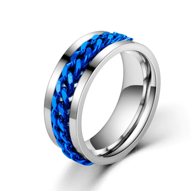 Spinning Anxiety Relaxing Rings For Couple Rotating Stainless Steel Moon And Star Love Band Fidget Rings  Anillo Antiestres