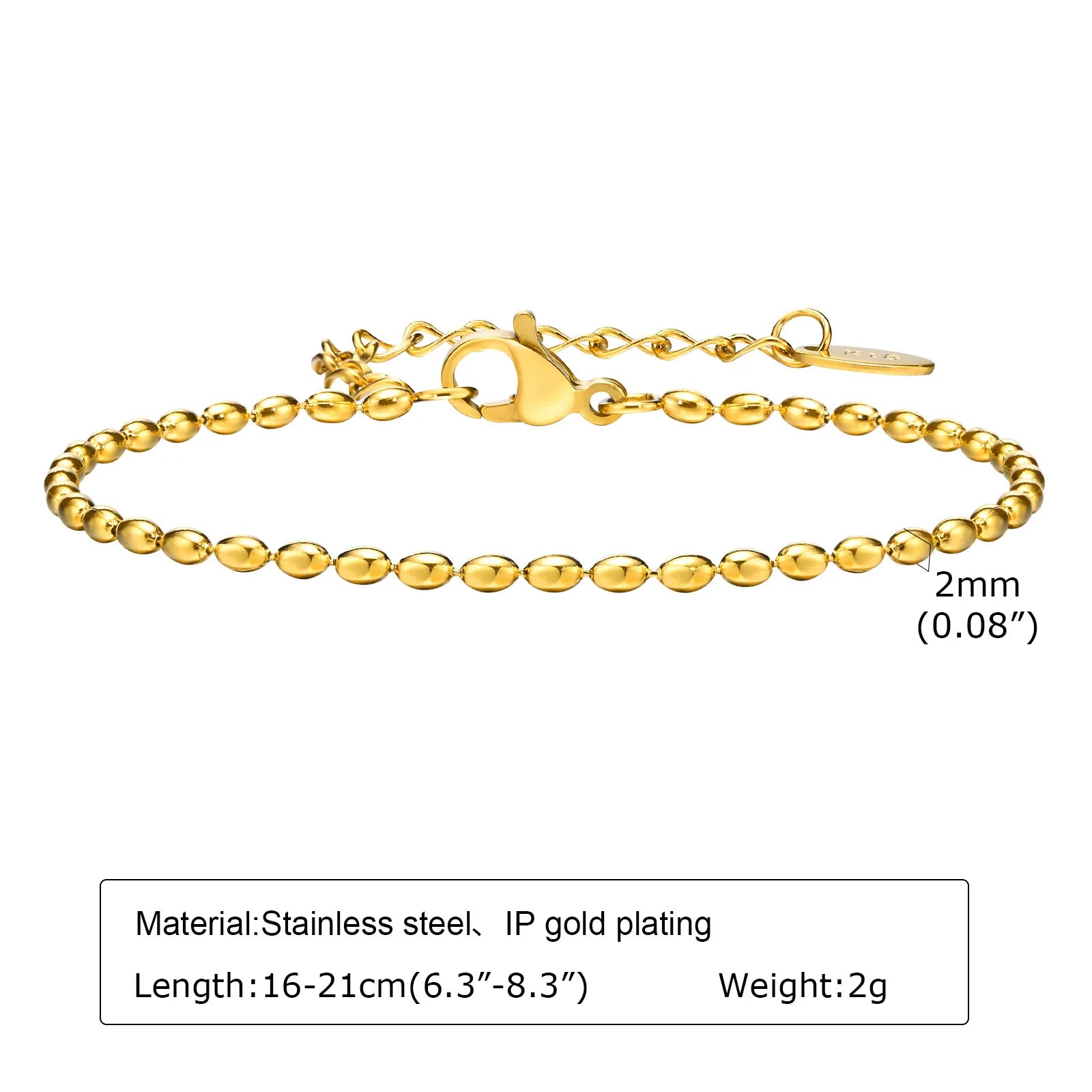 Nicht anlaufendes Edelstahlarmband vergoldet stapelbar für Damen, dünnes Fischgrätenkettenarmband wasserdichter Schmuck Geschenk