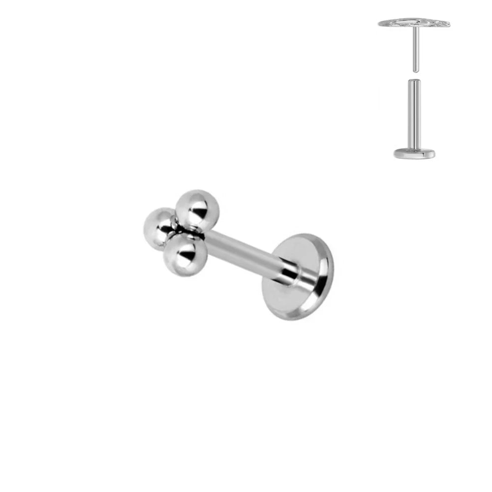 G23 Flores de titanio Labret de empuje 16G 18G 20G Piercing de mariposa para labios sin rosca con forma de gota de agua, arete para tragus, joyería corporal