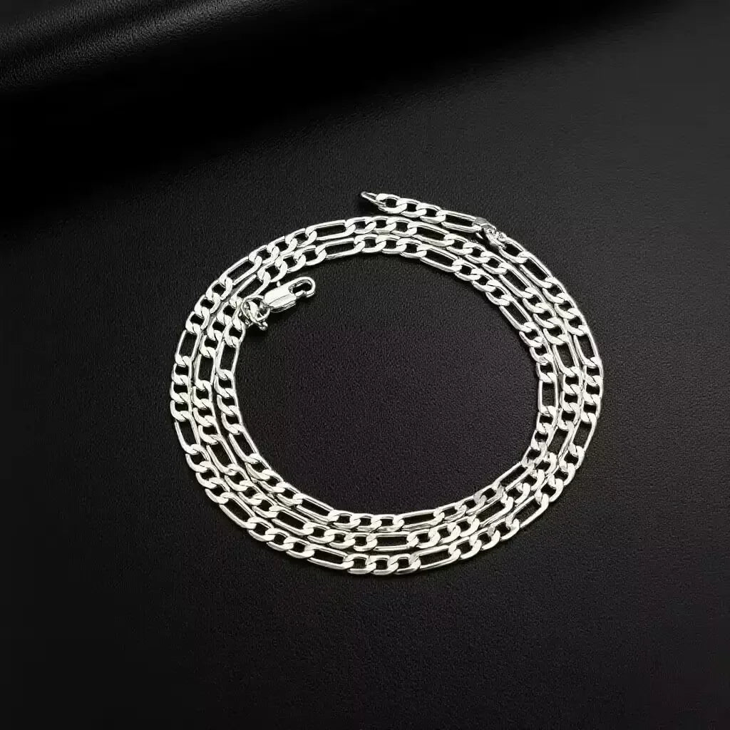 Feine, edle Neuheit, 925er Silber 4MM Kette für Herren Damen Armband Halskette Schmuckset Dame Weihnachtsgeschenke Charms Hochzeit