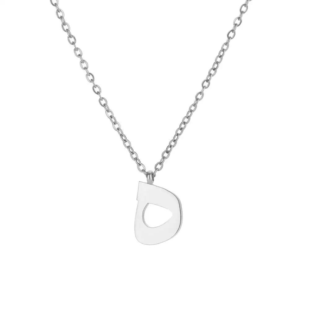 Collar con colgante de letras árabes para mujer, cadena inicial de acero inoxidable, gargantilla, collar, joyería de boda 2024, bisutería