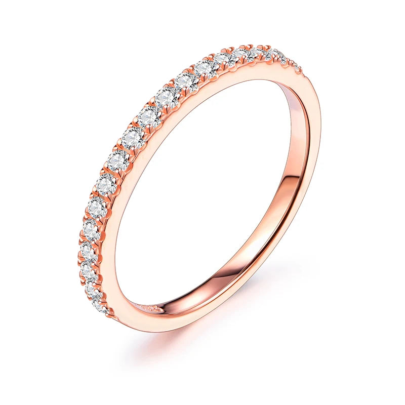 MINTYBOX Moissanit Ehering S925 Sterlingsilber Brillant 1.5mm Diamantringe für Frauen Alle Tests Bestanden Feiner Schmuck