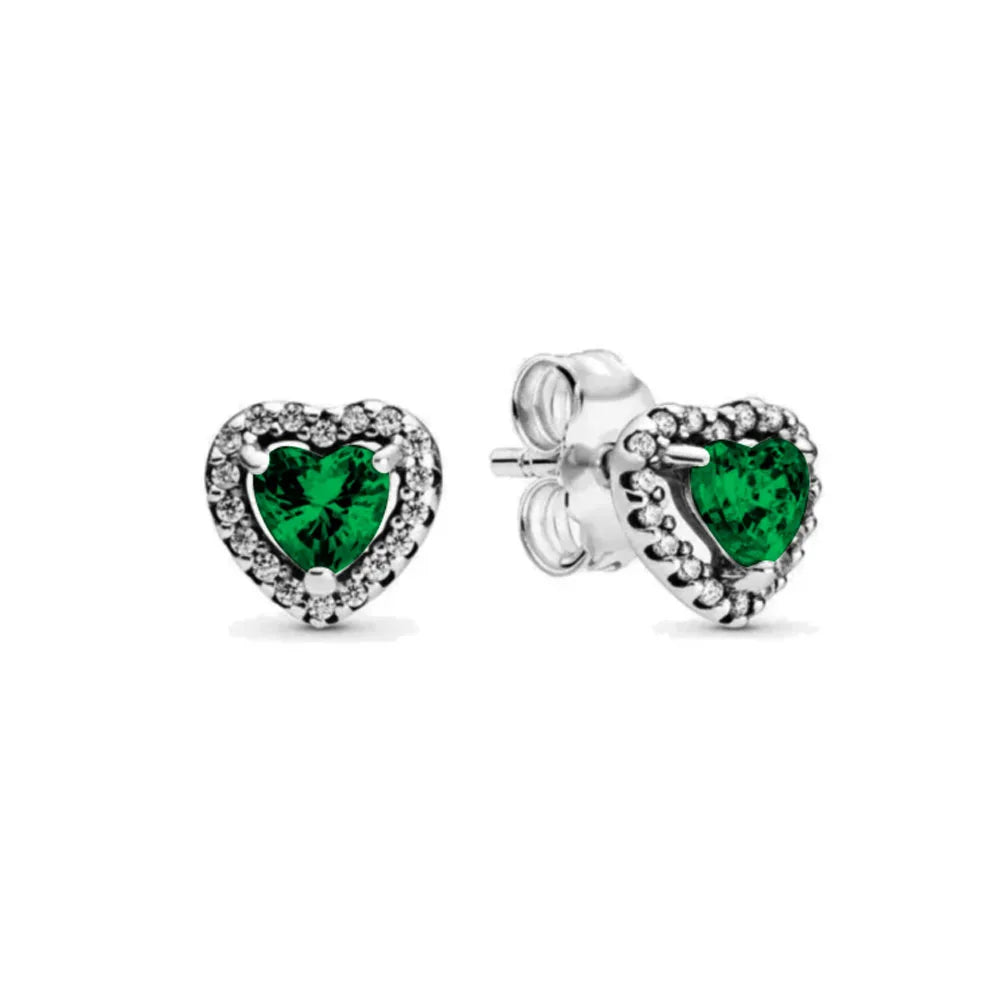 Neue S925 Silber Herz-Stein-Ohrstecker geeignet für Valentinstag, Muttertag, Jubiläumsgeschenk DIY Charm-Schmuck