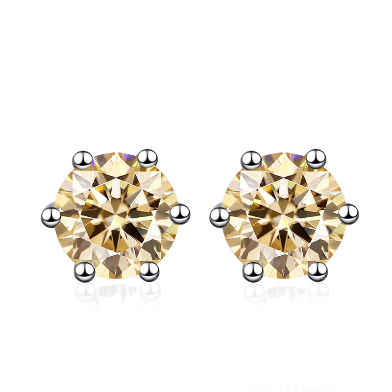 NeeTim Pendientes de Moissanita de 0,5 ct, 1 ct, 2 ct para mujer, de plata de ley 925, en verde, rosa, negro, azul y gris, con circonitas brillantes