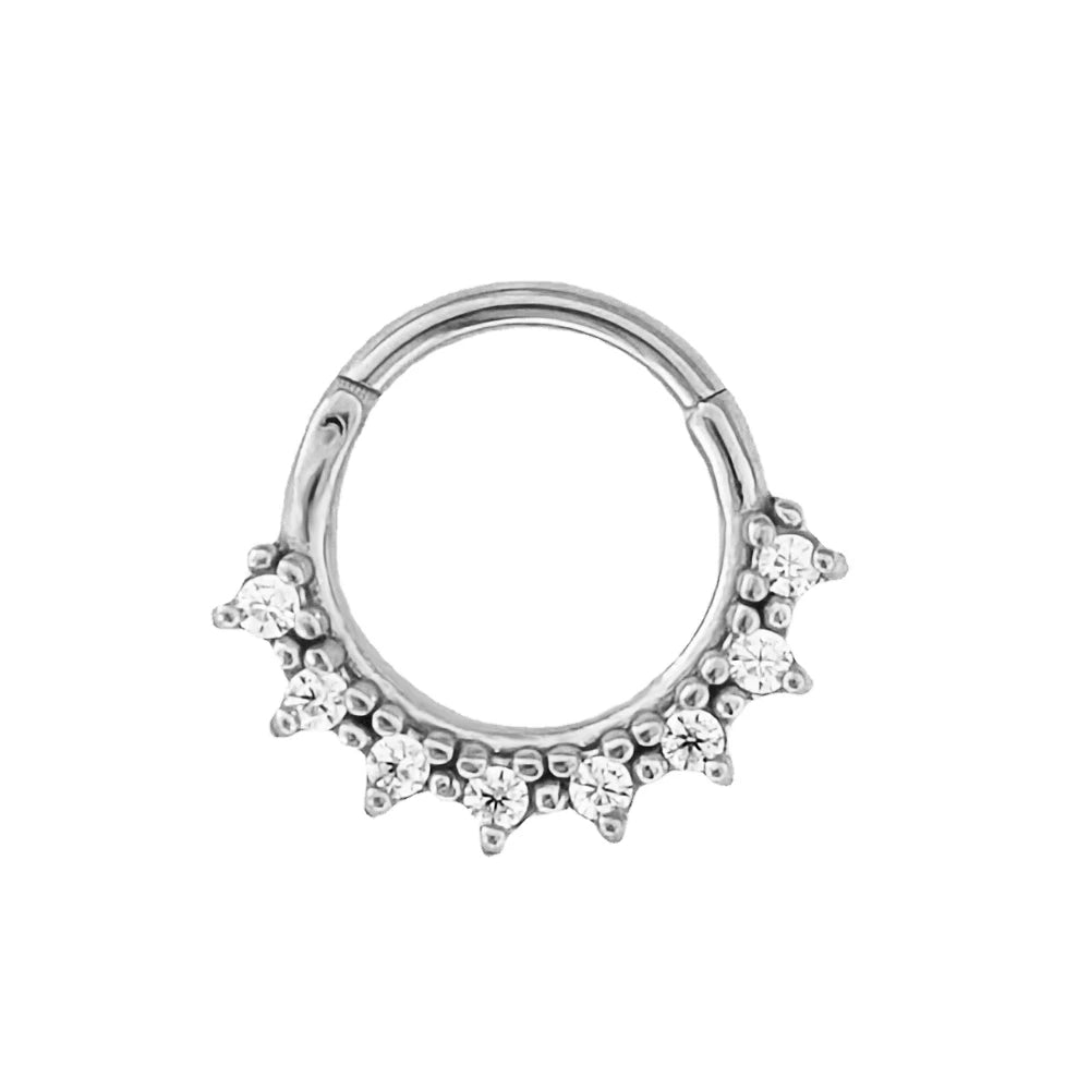 316L Chirurgischer Stahl Segment Nasenring Zirkon Septum Clicker Ohrknorpel Helix Daith Hoop Körperschmuck Piercing