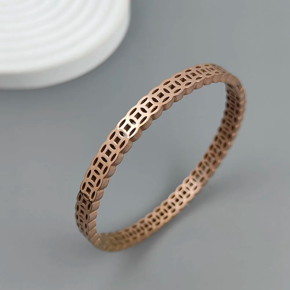 Neues Geldsymbol antike Münze vergoldetes Edelstahlarmband 18K, hochwertiges wasserdichtes Pärchenarmband, Ehefrau-Geschenk