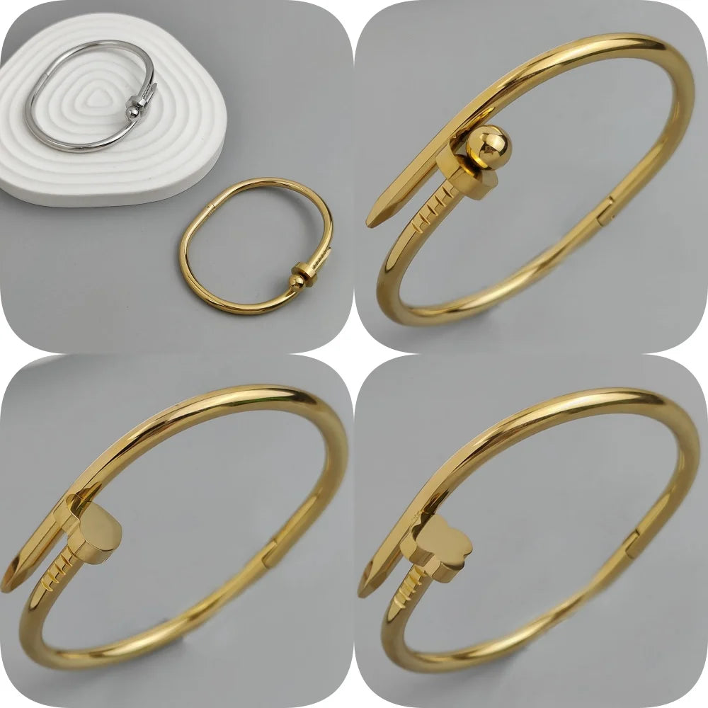Bezauberndes vierblättriges Kleeblatt-Kugelarmband für Damen aus Edelstahl, wasserdichtes und rostfreies Armband, das von Paaren getragen wird
