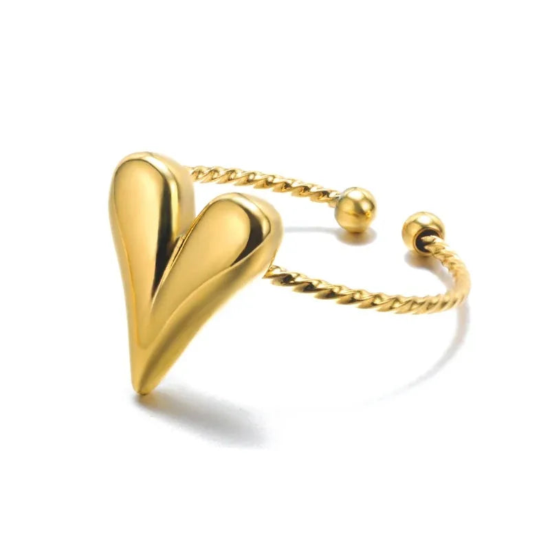 Zirkon Kleine Herzringe für Frauen Minimalismus Herzring Edelstahl Finger Zarter Ring Valentinstag Geschenke Kostenloser Versand
