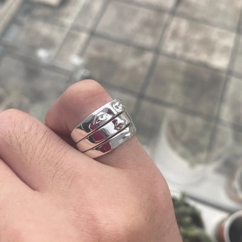 Augenringe für Damen Herren Edelstahl Goldfarben Vintage Gesichtsring Sets Luxus y2k Ästhetik Schmuck 2025 кольца anillos