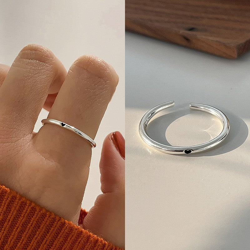 INS-Stil unregelmäßige stapelbare Ringe aus 925er Sterlingsilber für Damen, schlichte, farbechte, vielseitige Fingerringe
