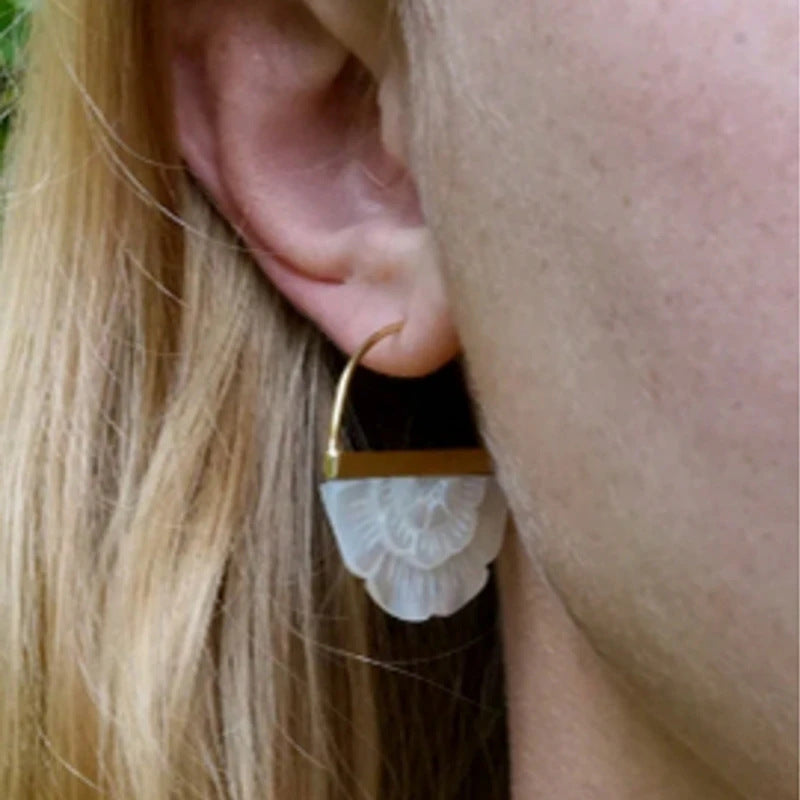 Simple Retro Fan-Shaped Womens Earrings