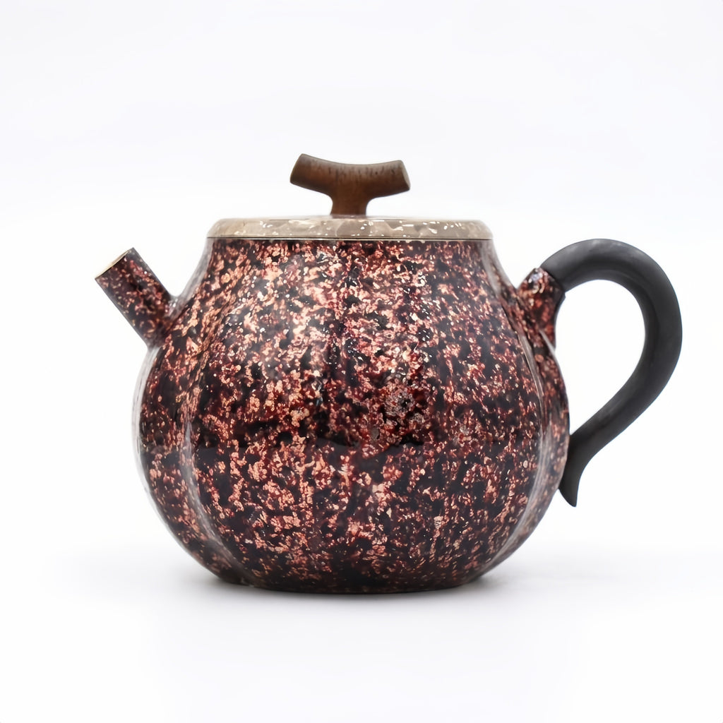 Pure 999 Fine Silver Elegant Metallic Teapot with Wooden Lid and  Handle-Finely crafted small teapot - Handicraft
