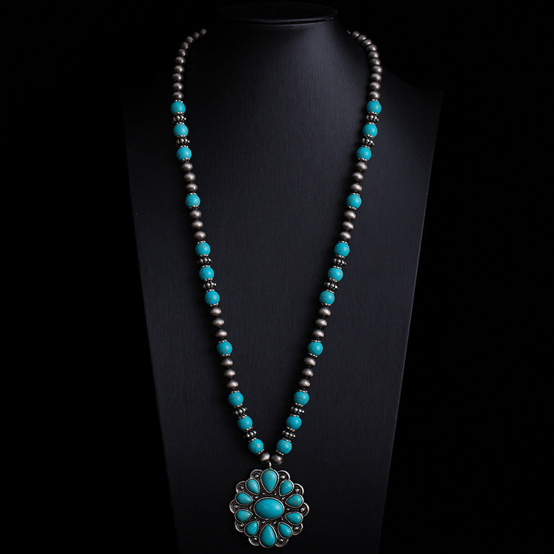 Fashionable Retro Ethnic Style Turquoise Necklace