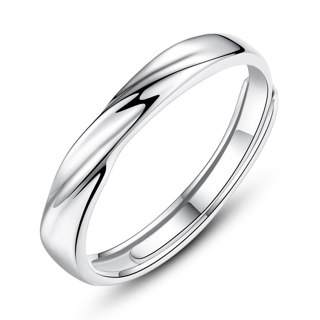 999 Pure Silver Love Together Couple Rings, His & Hers Pair, Niche Light Luxury, Premium INS Style Fashion Finger Rings