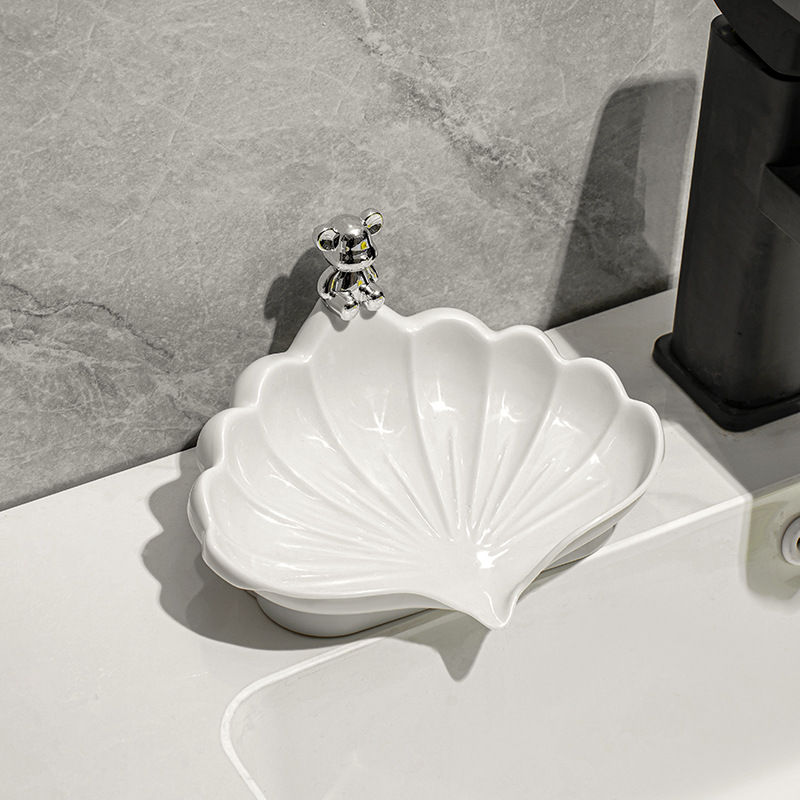 Shell Soap Box-No Accessories-Cream-PP-1 piece