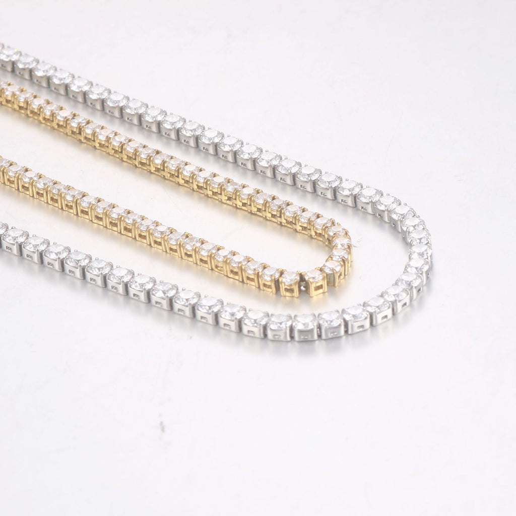 Mens And Womens Brick-link Diamond-encrusted Stainless Steel