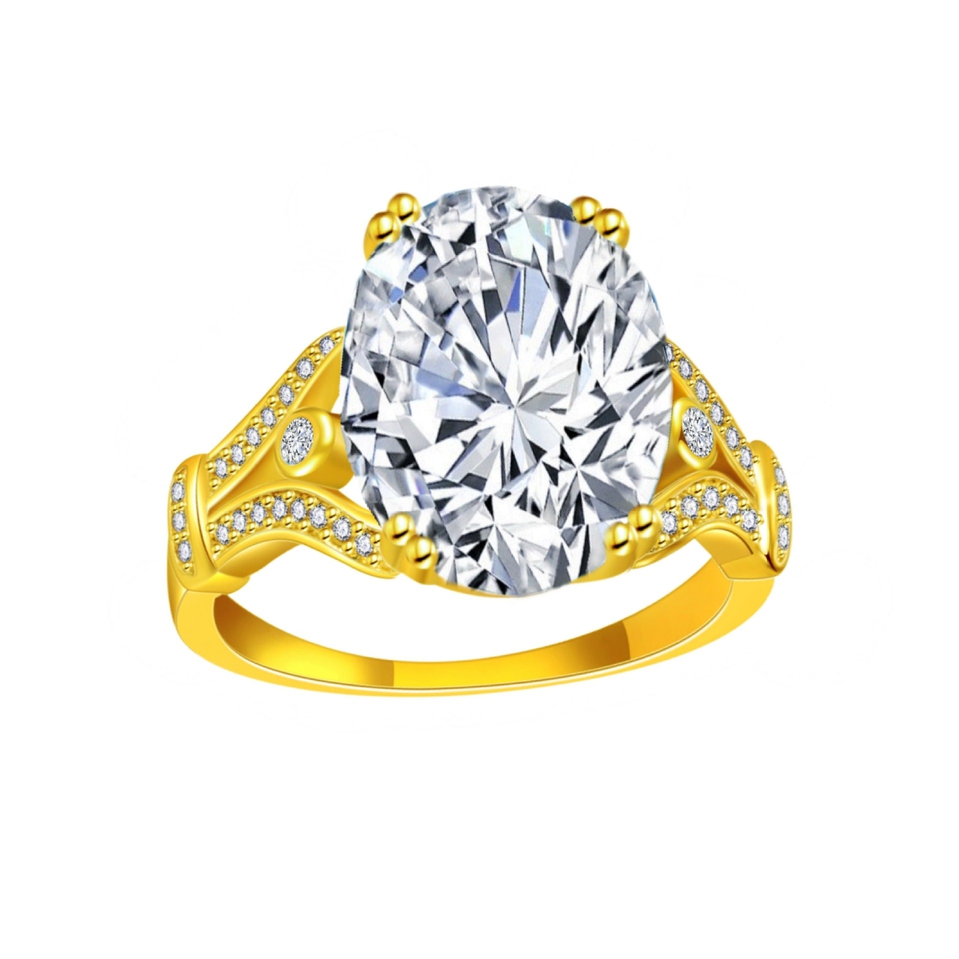Gänseei Diamant Kreativer großer loser Stein 18 Karat vergoldeter Ring