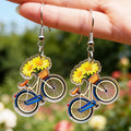 New Rose Sunflower Tulip Bicycle Earrings