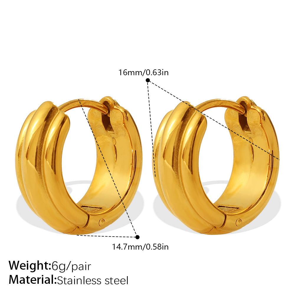 Modischer Urlaubsstil, geometrische U-Form- und Dreiecks-Ohrringe, goldfarbenes, lichtbeständiges Sonnendesign, Alltagsohrringe für Damen