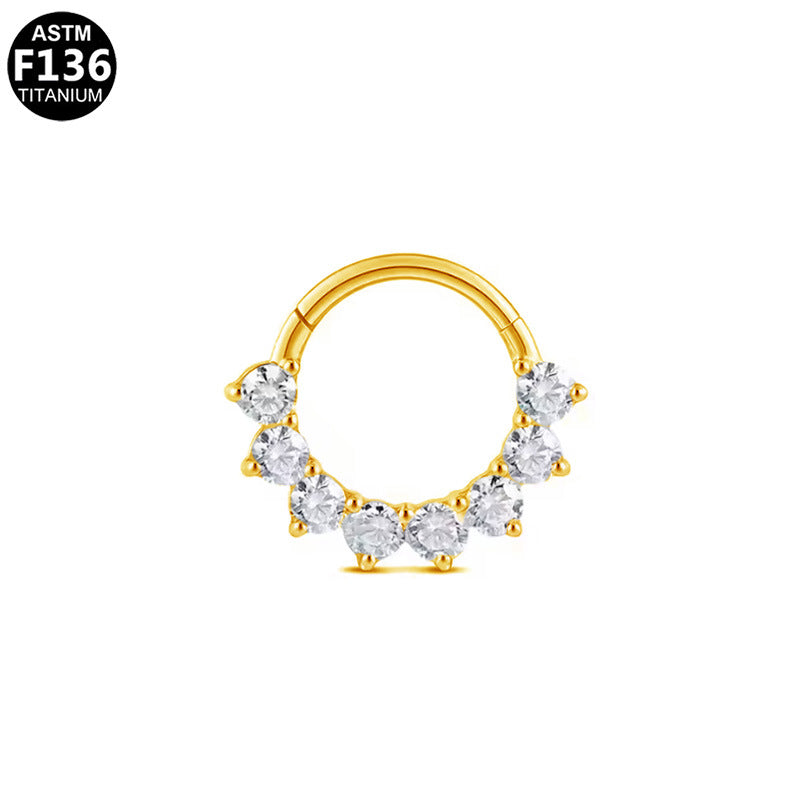 G23 Titanium Alloy Zircon Nose Stud