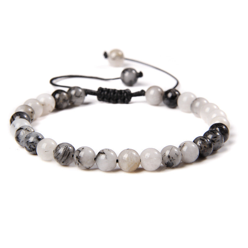 6mm Natursteinperlen Damenarmband Yoga Energie Sport