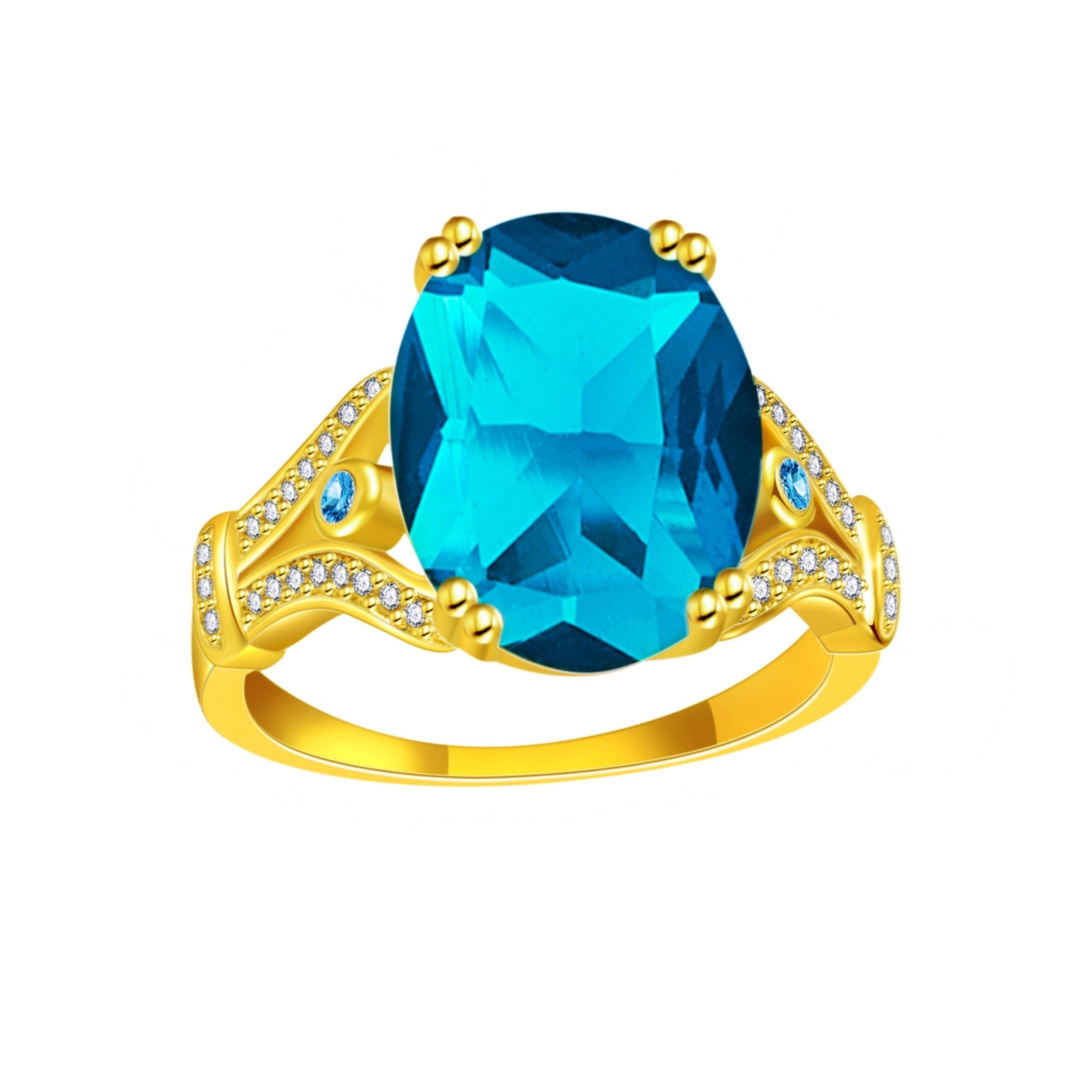 Gänseei Diamant Kreativer großer loser Stein 18 Karat vergoldeter Ring
