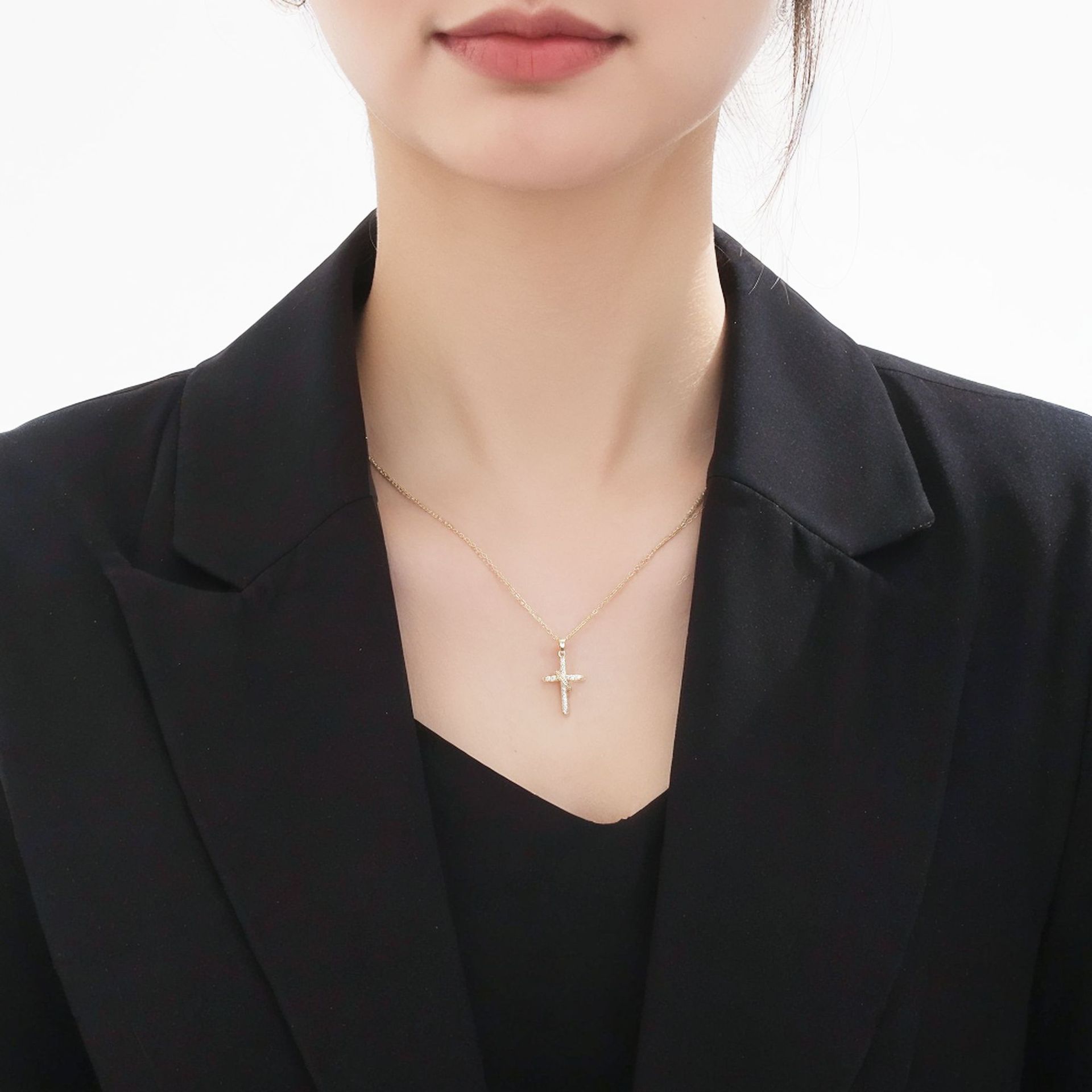 Simple Cross Pendant Necklace For Women