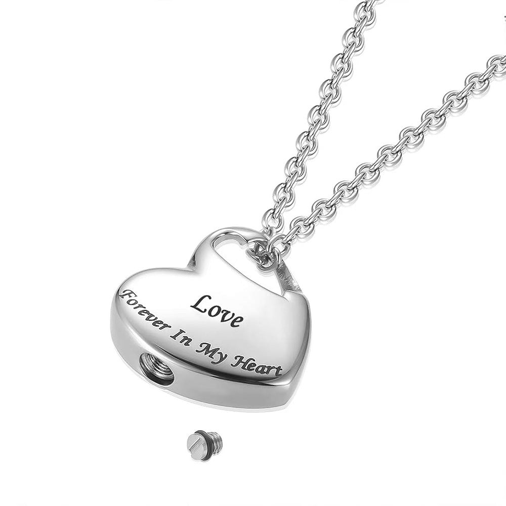 Stainless Steel Heart-shaped Openable Pendant Necklace