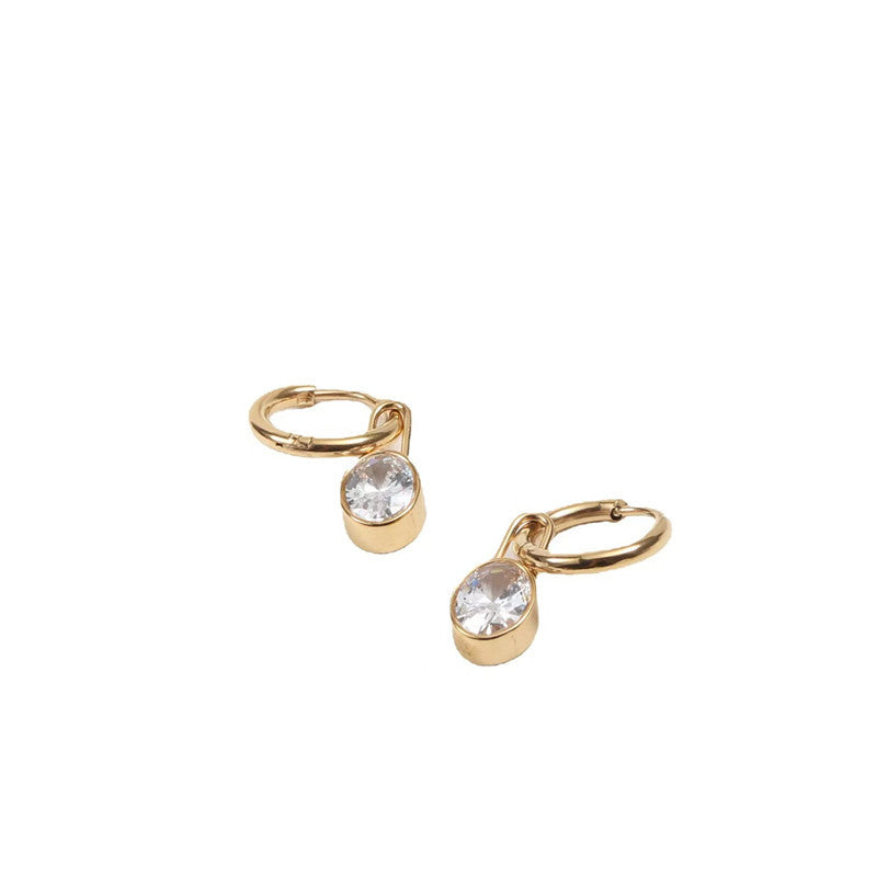 316 Stainless Steel Cartilage Piercing Earring, Single, Diamond-Encrusted Nose Hoop