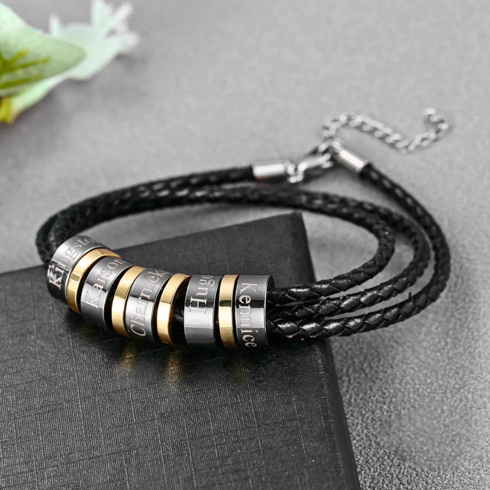 Men's Braided Leather Cord Bracelet