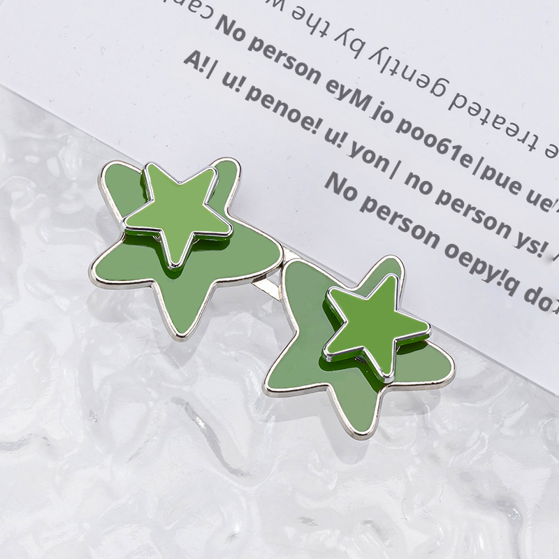 Double-layer star waist buckle-pink-alloy-1 pair