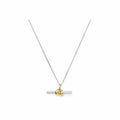 Gold And Silver Double T-shaped Horizontal Necklace