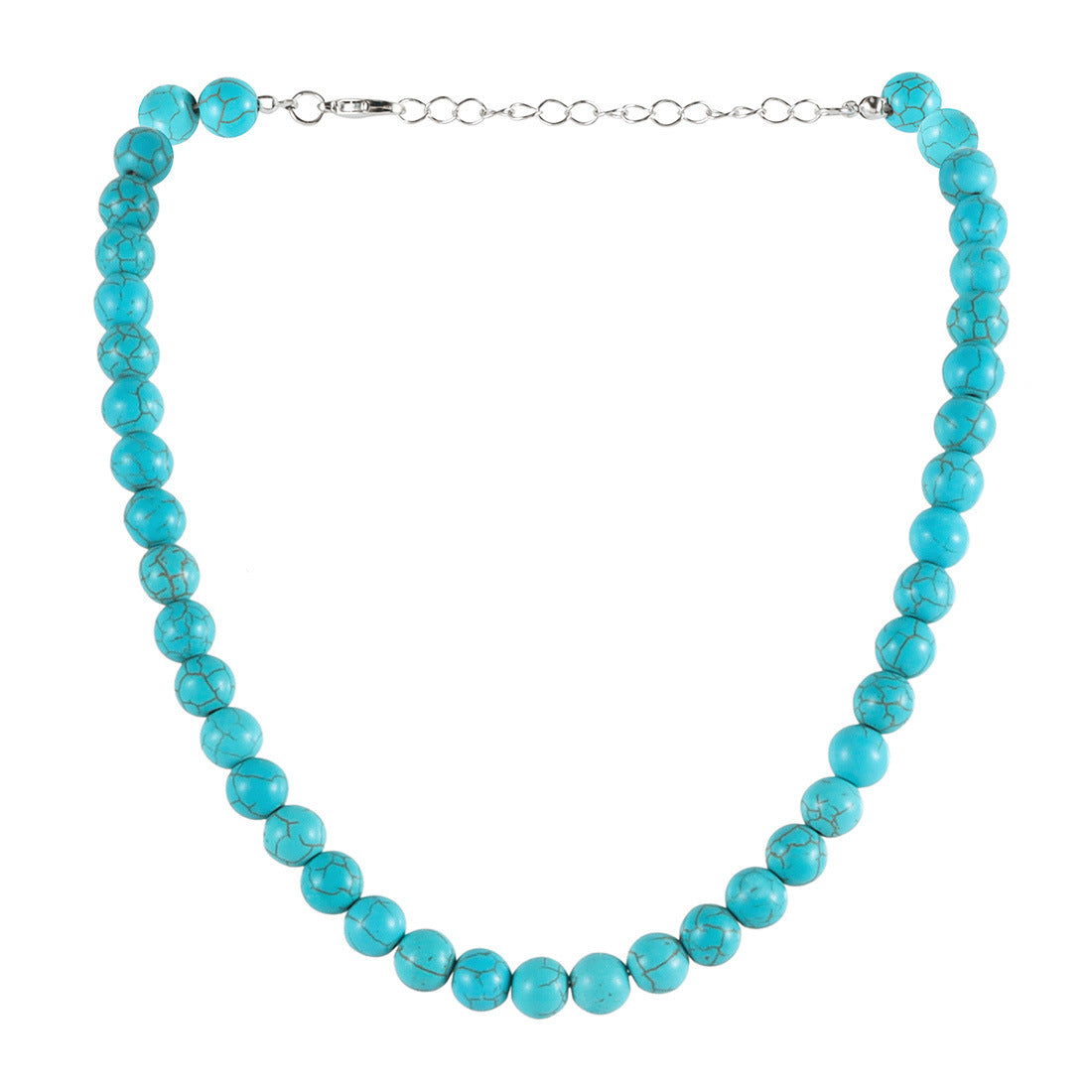 Simple Retro Turquoise Round Bead Necklace