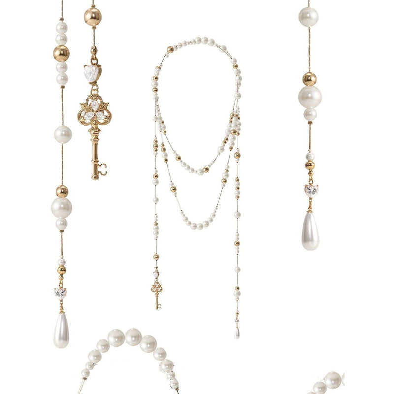Water Drop Broken Pearl Long Layered Necklace