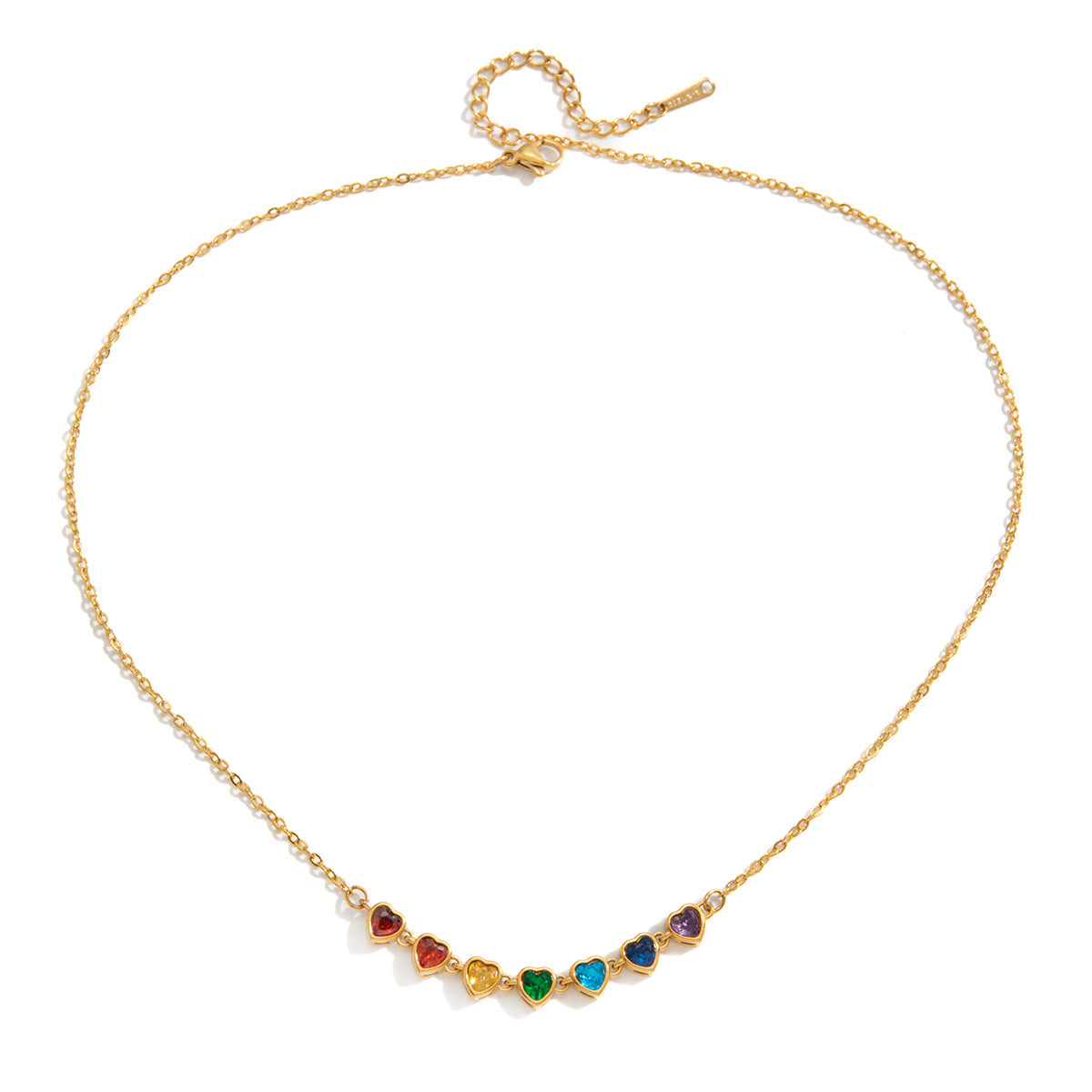 Frühling Sommer Urlaub Schmuck Titanstahl Bunte Zirkon Halskette Leichter Luxus