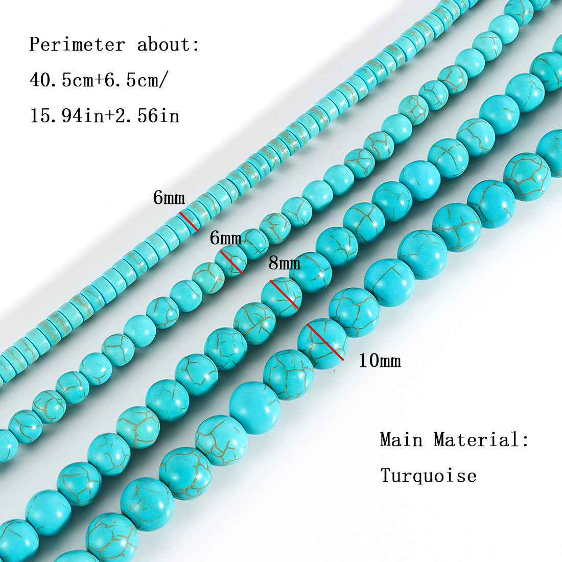 Simple Retro Turquoise Round Bead Necklace