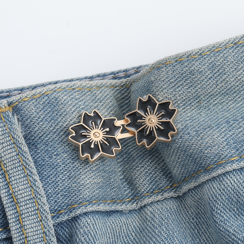 Cherry Blossom waist buckle-Orange-Alloy-1 pair