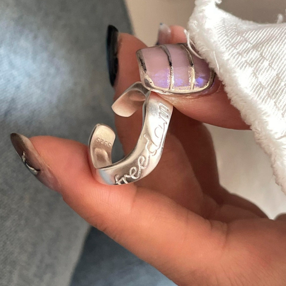 Damenring aus S925 Sterlingsilber, minimalistischer, hochwertiger, anlaufgeschützter Vintage-Schmuck
