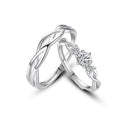 S999 Pure Silver Bind Your Love Couple Rings, Niche Design, Premium Light Luxury Pair Rings, Valentine's Day Gift