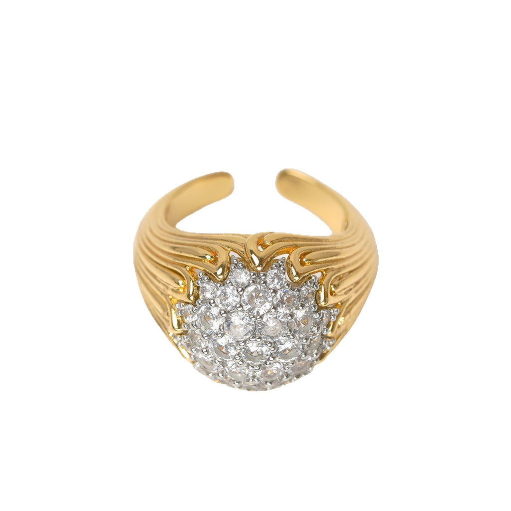 Fashionable Vintage Diamond-Encrusted Elegant Ring